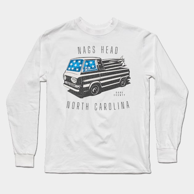 Nags Head Summertime Vacationing in NC Long Sleeve T-Shirt by Contentarama